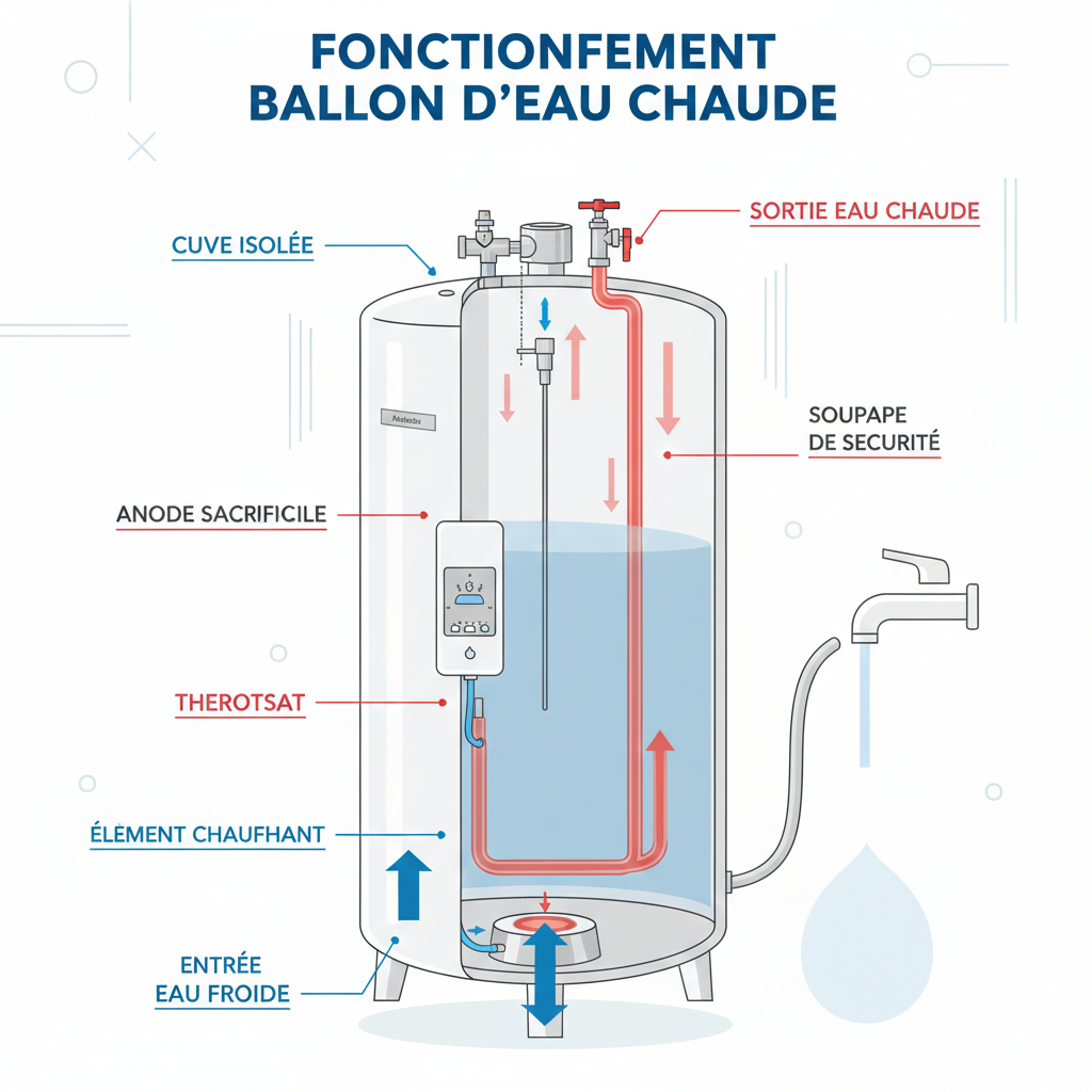 Fonctionnement d'un ballon d'eau chaude